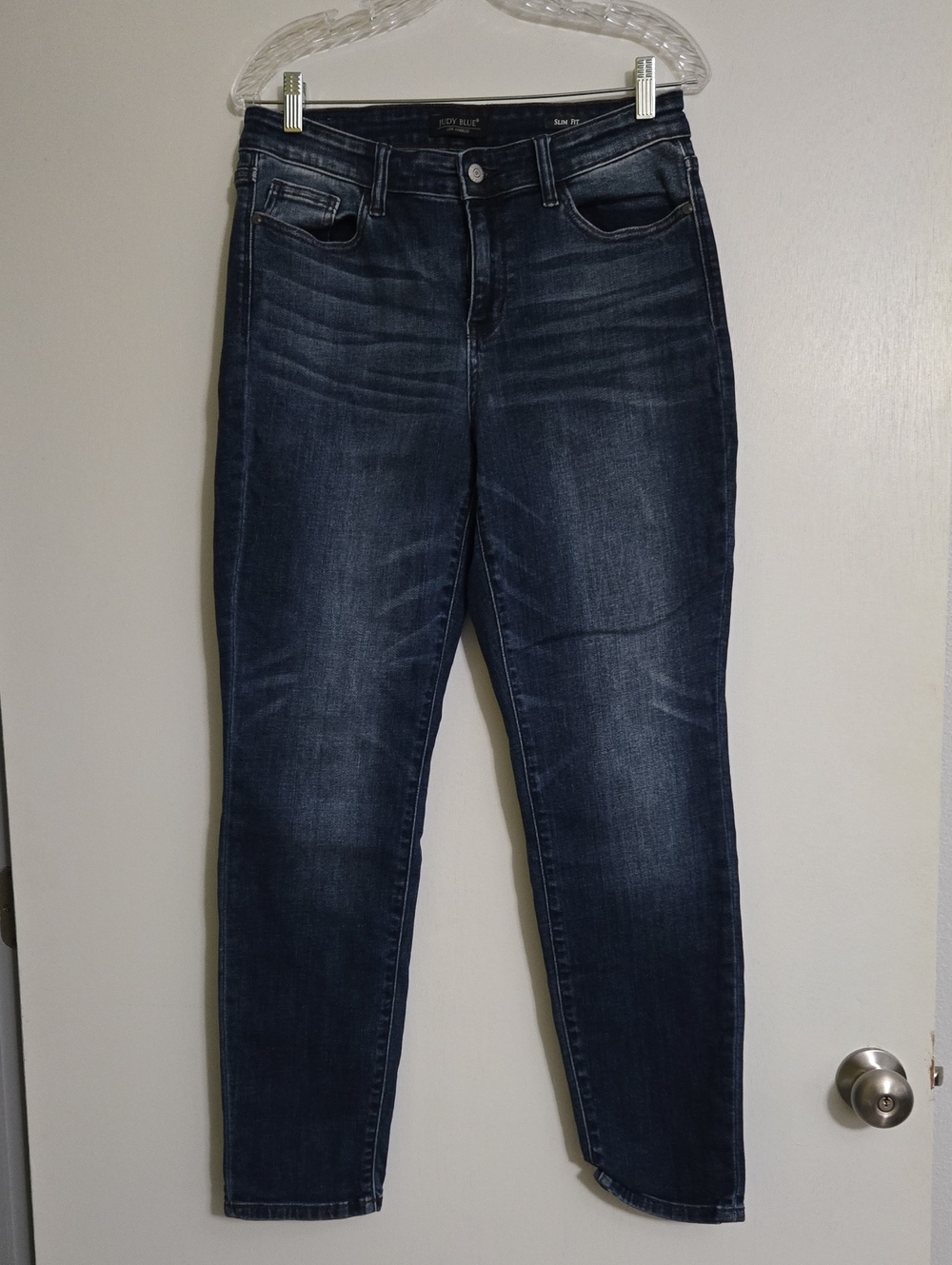 Judy Blue Dark Wash Skinny Jeans with Faded Detail